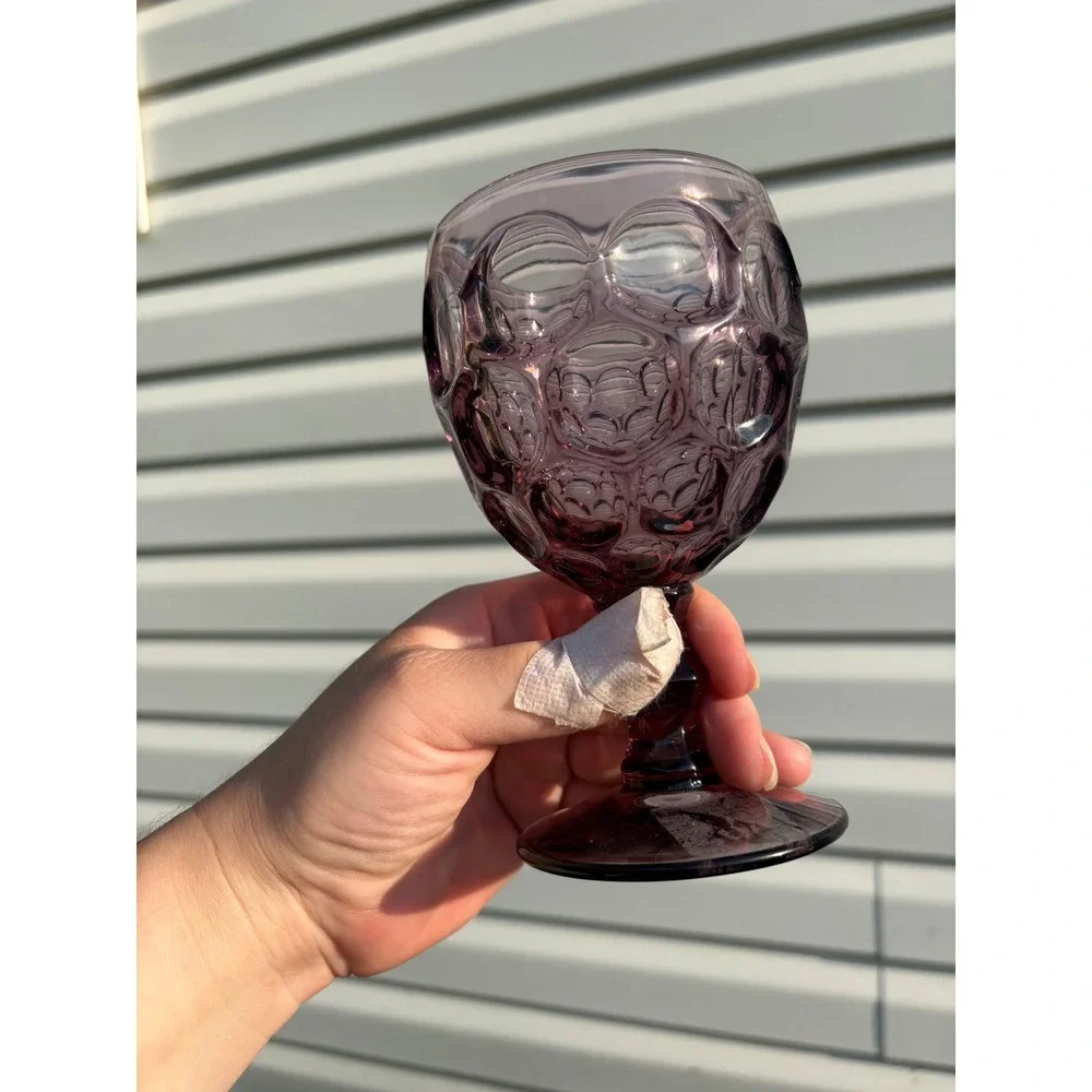 VTG Imperial Glass Ohio Provincial Amethyst Water Goblet Purple 6in